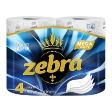 Hartie igienica Zebra White 4 straturi 4 role