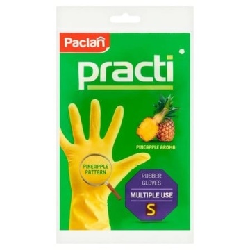 Mănuși menaj cauciuc Paclan Practi Pineapple aromă ananas, mărimea S