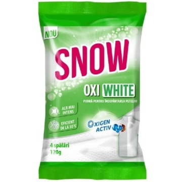 Pudra pentru indepartarea petelor Snow Oxi White 4 spalari 120 g