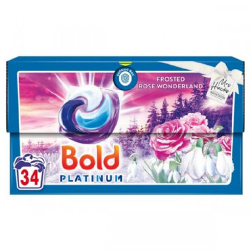 Detergent de rufe pods Bold Platinum Frosted Rose Wonderland 34 buc 771.8 g