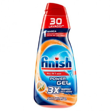 Detergent gel anti-mirosuri pentru masina de spalat vase Finish All in 1 MaxPowergel, 30 spalari, 600 ml