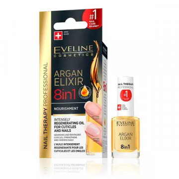 Tratament cu ulei de argan Nail Therapy 8IN1Eveline Cosmetics, 12 ml