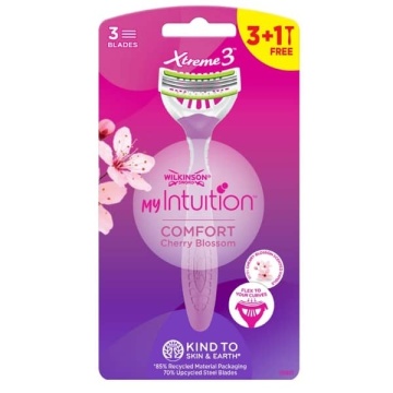 Aparat de ras cu 3 lame flexibile Wilkinson Sword My Intuition Comfort Cherry Blossom 8 buc/set