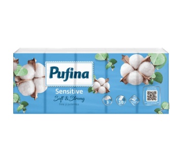Batiste nazale Pufina Sensitive Soft & Strong 3 straturi 10 buc