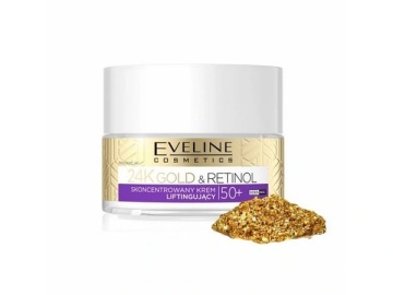 Crema de fata 24K Gold & Retinol 50+ Lifting Cream Eveline Cosmetics 50 ml