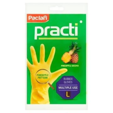 Mănuși menaj cauciuc Paclan Practi Pineapple aromă ananas, mărimea L