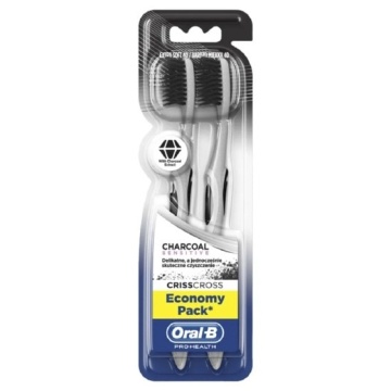 Periuță de dinți extra soft Oral-B Pro-Health Charcoal cu cărbune activ 2 bucăți/set