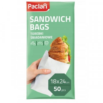 Pungi din hartie pentru sandwich 18 x 24 cm Paclan 50 buc