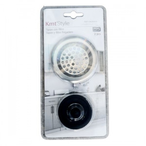 Sita inox cu dop cauciuc pentru chiuveta, 7.5 cm, Kmt Style