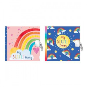 Agenda Jurnal cu lacatel si cheie My Secret Diary Rainbows roz sau albastru