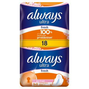 Always Ultra Deo Fresh normal plus absorbante externe 18 buc/pachet - Img 1