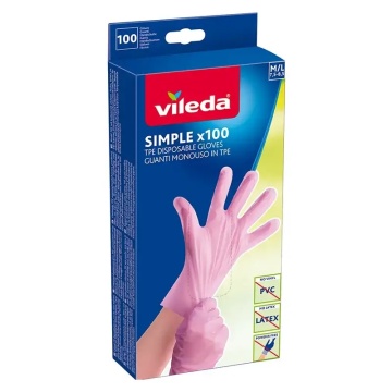 Manusi nepudrate Vileda Simple M/L roz 100 buc