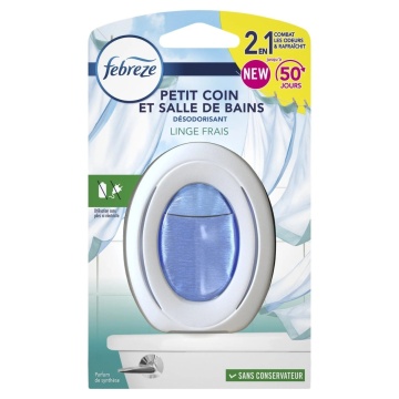 Odorizant pentru baie Febreze Petit Coin Linge Frais, 50 zile, 7.5 ml