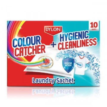Paduri captatoare de culoare & igienizante Dylon 2in1 Colour Catcher + Hygienic Cleanliness 10 buc