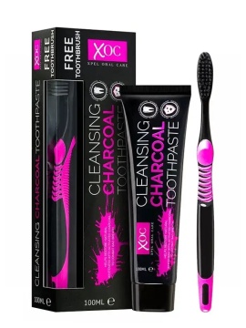 Pasta de dinti 100 ml + periuta de dinti cu carbune activ XOC Cleansing Charcoal