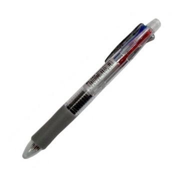 Pix cu bila CNX Baile BL-185, 0.5mm, cu mecanism, corp transparent, grip cauciucat, 5 in 1, scris 4 culori + creion mecanic