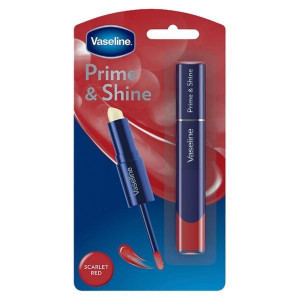 Primer + Gloss Warm Scarlet Red Vaseline Prime & Shine 1.2 g (balm) + 2 g (gloss)