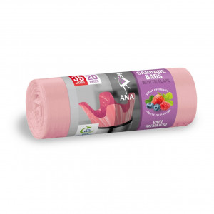 Saci menajeri parfumati roz cu urechi Anna 35L 20 buc