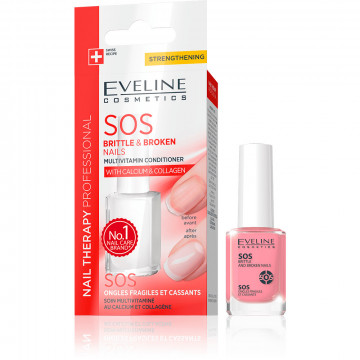 Tratament pentru unghii casante si fragile SOS Nail Therapy, 12 ml, Eveline Cosmetics