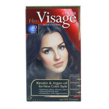 Vopsea de par permanenta 40 Blue Black Color Visage
