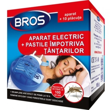 Aparat electric + 10 pastile impotriva tantarilor Bros