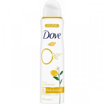 Deodorant spray Dove 0% Aluminium salze Zink Komplex Citrus & Pfirschduft 150 ml