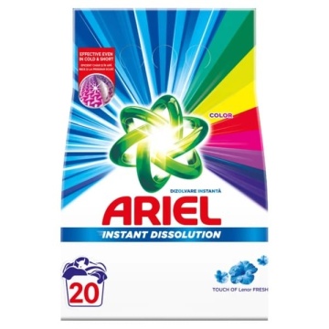 Detergent pudra Ariel Instant Dissolution Color Touch of Lenor 20 spalari 1.5kg