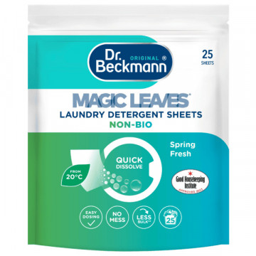 Detergent servetel pentru rufe Dr. Beckmann Magic Leaves® Non-Bio Spring Fresh 25 buc 100 g