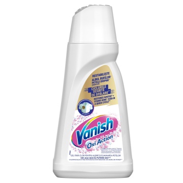 Gel pentru pete și albire Vanish Oxi Action White 1 L, fără clor, pentru rufe albe
