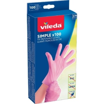 Manusi nepudrate Vileda Simple S/M roz 100 buc