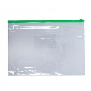 Mapa A7 cu fermoar zip CNX, plastic transparent 120 mic