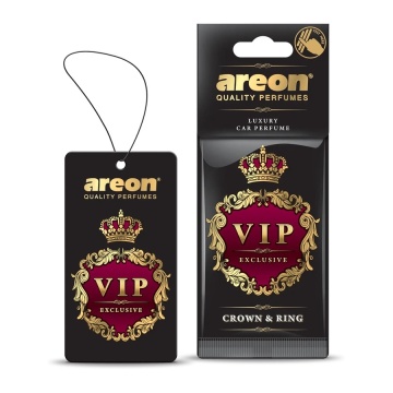 Odorizant auto de agățat Areon VIP Exclusive Crown și Ring, piper negru, lavandă și tutun