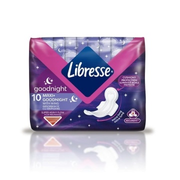 Absorbante externe cu aripioare Libresse Maxi Goodnight 10 buc