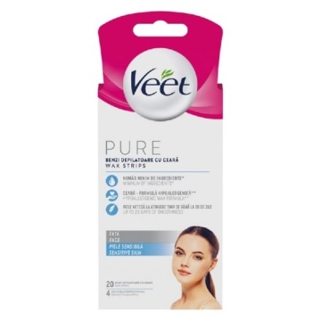 Benzi epilatoare pentru fata Veet Pure piele sensibila 20 buc