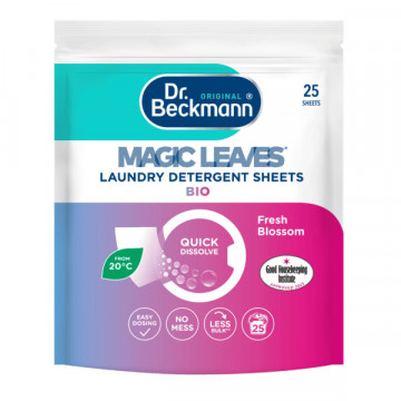 Detergent servetel pentru rufe Dr. Beckmann Magic Leaves® Fresh Blossom 25 buc 100 g