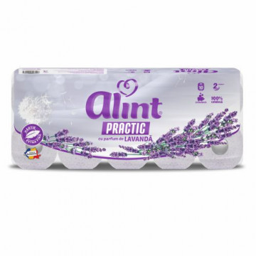 Hartie igienica Alint Practic cu parfum de lavanda 2 straturi 10 role