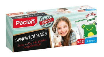 Paclan pungi sandwich cu zip 16x17 cm 42 buc/cutie