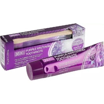 Pasta de dinti 100 ml + periuta dinti XOC Purple Whitening Toothpaste