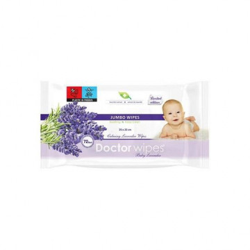 Servetele umede Doctor Wipe's Baby Lavanda Jumbo Wipes 25 x 22cm, 72 buc