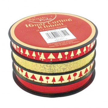 XMAS Curling Ribbon accessory ribon pachete cadou asortat 4 culori 4m - Img 3