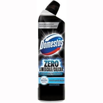 Detartrant & dezinfectant vas toaleta Domestos Zero Limescale Aquamarine 750 ml