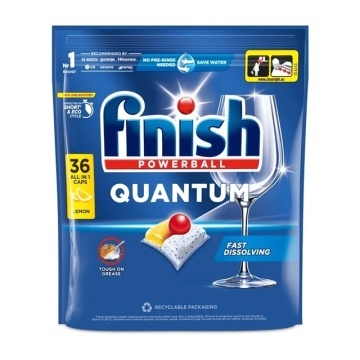 Finish Powerball Quantum Lemon Sparkle detergent capsule pentru masina de spalat vase 36 capsule 374.4g