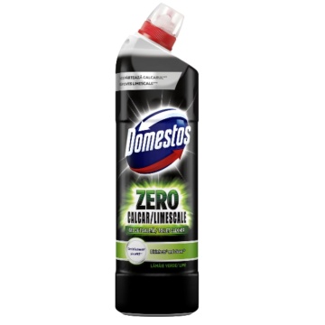 Gel de toaletă anticalcar Domestos Zero Calcar Lime (lămâie verde), dezinfectează și curăță, 750 ml