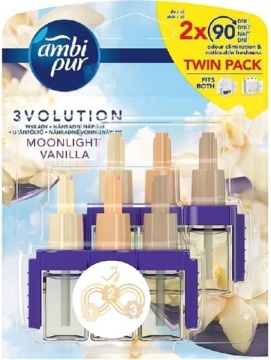 Odorizant de camera electric Ambi Pur 3volution Moonlight Vanilla dubla rezerva 2x90 zile 2x20 ml