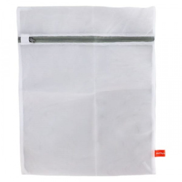 Sac pentru masina de spalat rufe, fermoar, poliester, 30 x 40 cm, Alb