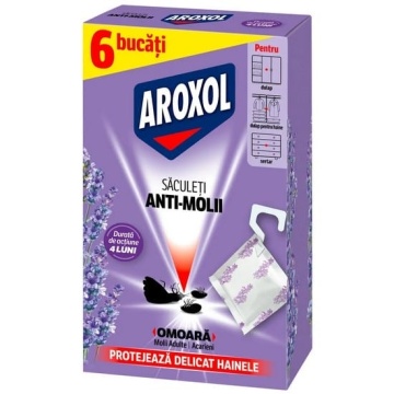 Saculeti anti-molii parfum lavanda Aroxol 6 buc/set