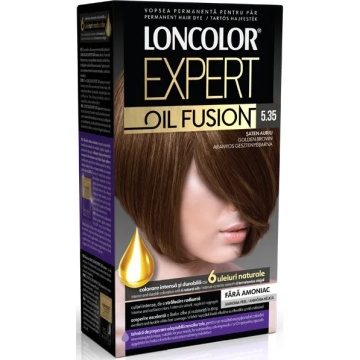 Vopsea de par permanenta fara amoniac 5.35 Saten Auriu Loncolor Expert Oil Fusion
