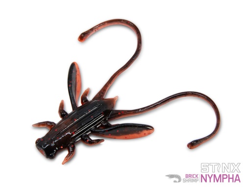 Naluca Soft Delphin B! Stinx Nympha 2.5cm culoare Brick, aroma Crevete, 20 buc.