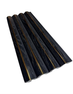 Panouri decorative tip riflaj WOODY insertii gold 290cm x 12cm x 12mm W12-SS