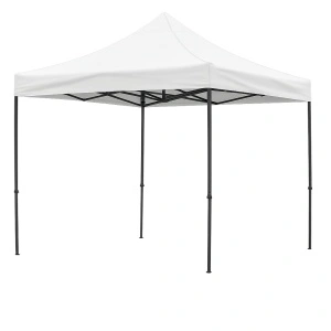 Cort Pavilion 3x3m Pliabil Tip Acordeon cu Cadru Metalic, Alb